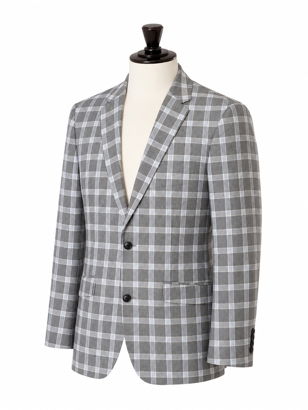 Men’s Madison Modern Fit Blue Plaid Blazer Jacket Sport Coat Size 40R